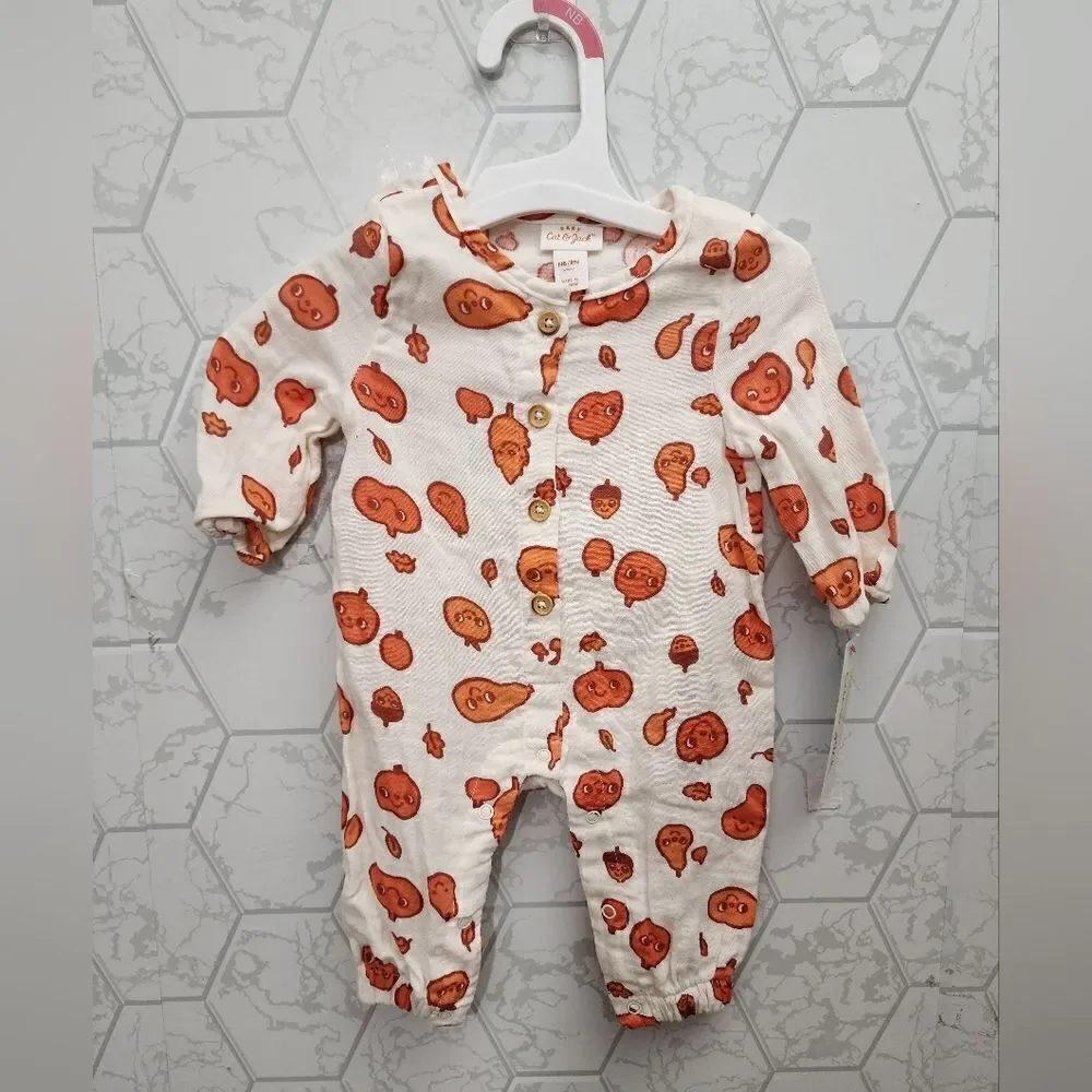 Nwt Unisex Boy's or Girl's Halloween Thanksgiving Clothes Bundle,  Size NB